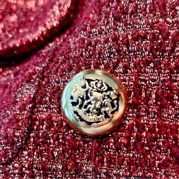 Smythe Double-Breasted metallic Tweed Blazer sz 6 - Picture 8 of 9